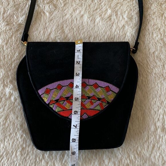 Vintage J.Renee 80s black suede purse - Picture 12 of 16
